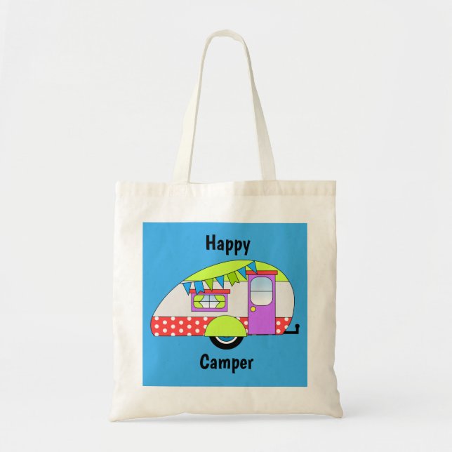 Bolsa Tote Feliz Ilustração de Camper (Frente)