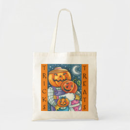 BOLSA TOTE FELIZ JACK O LANTERN FAMÍLIA, TRUQUE OU TRATAMENTO