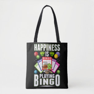 Bolsa Tote Feliz Jogador de Bingo Mulheres Engraçado Bingo