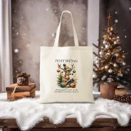 Bolsa Tote Feliz Knittmas de Natal