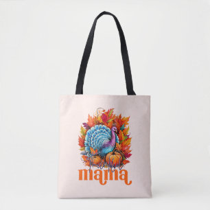 Bolsa Tote Feliz Mama Turquia e Autumn Leaves Foliage