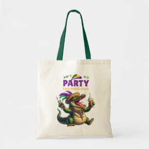 Bolsa Tote Feliz Mardi Gras Alligator