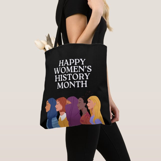 Bolsa Tote Feliz Mês da História das Mulheres (Close Up)