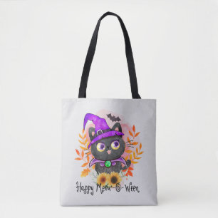 Bolsa Tote Feliz Miau-o-entre-Negra Bruxa Negra