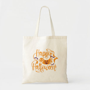 Bolsa Tote Feliz morcego de Halloween jack ou lanterna