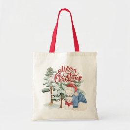 Bolsa Tote Feliz Natal Adorável Design de Férias