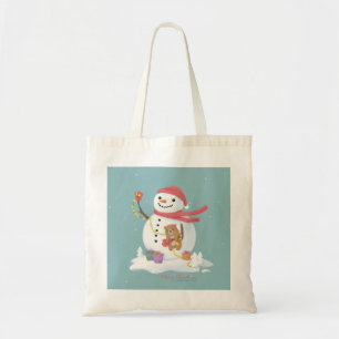 Bolsa Tote Feliz Natal: Arte de Ilustração de Neve