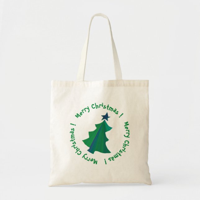 Bolsa Tote Feliz Natal! Árvore (Frente)