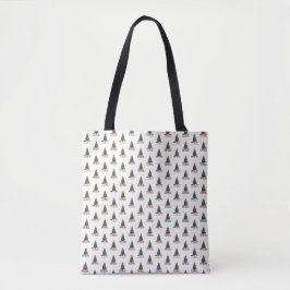 Bolsa Tote Feliz Natal. Árvore (design 1) com presentes