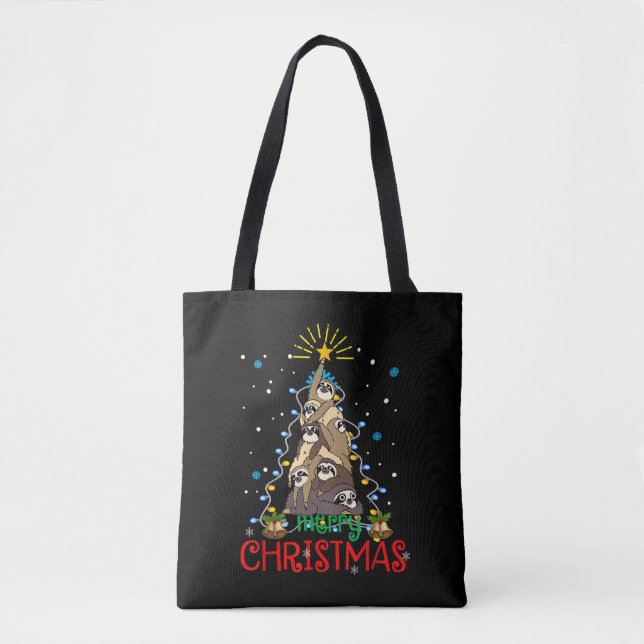 Bolsa Tote Feliz Natal Bonito Snowman Impresso Canvas (Frente)