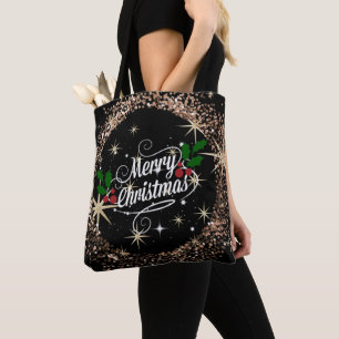 Bolsa Tote Feliz Natal brilhando