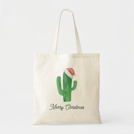 Bolsa Tote Feliz Natal Cactus com Papai Noel | Comemorações