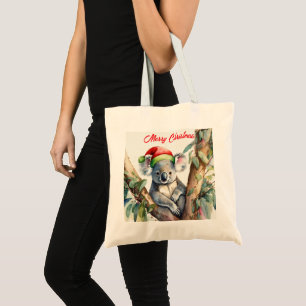 Bolsa Tote Feliz Natal Coala sentado na Gumtree
