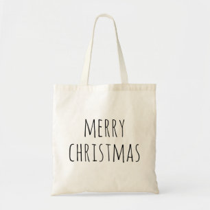 Bolsa Tote Feliz Natal Compra de Férias Curtas Minimalista