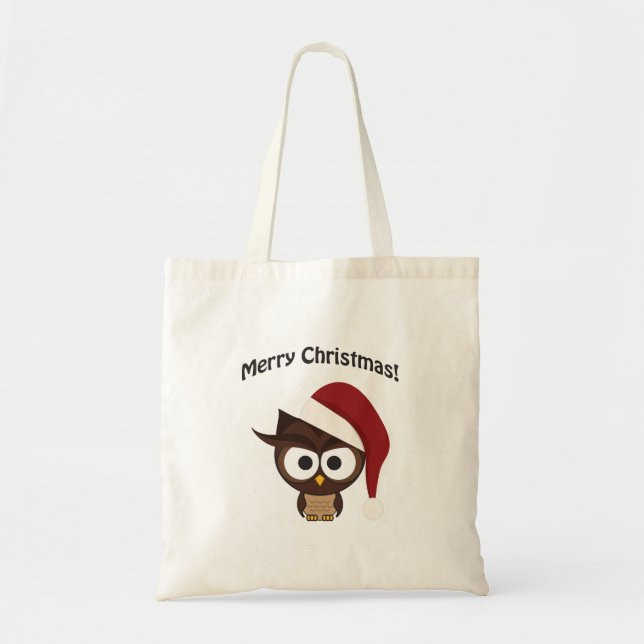 Bolsa Tote Feliz Natal Coruja Irritada (Frente)