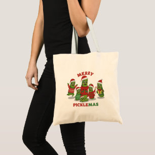 Bolsa Tote Feliz Natal da Família Divertida do Picles