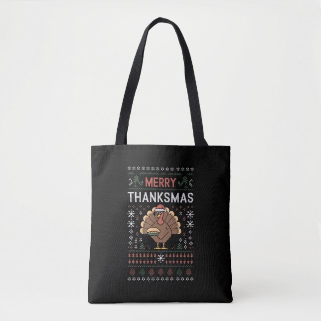 Bolsa Tote Feliz Natal de Ação de Graças Peru  (Frente)