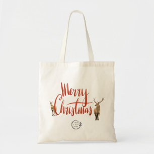 Bolsa Tote Feliz Natal Deer - Orçamento de Logotipo Personali