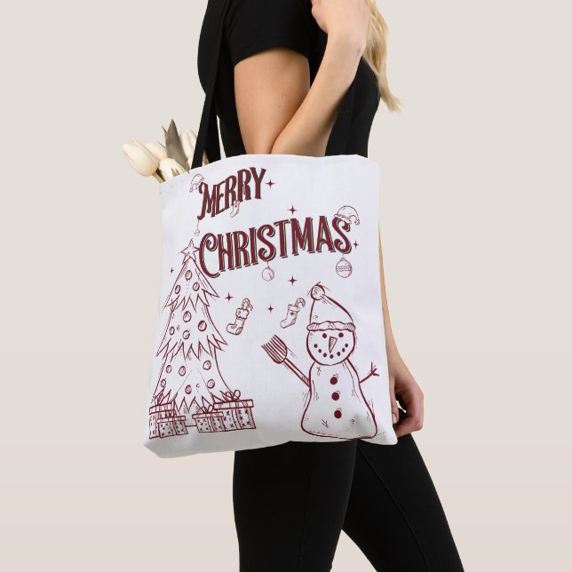 Bolsa Tote Feliz Natal Divertido (Close Up)