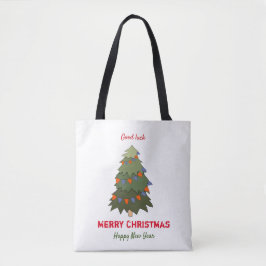 Bolsa Tote Feliz Natal e Ano Novo Minimalista