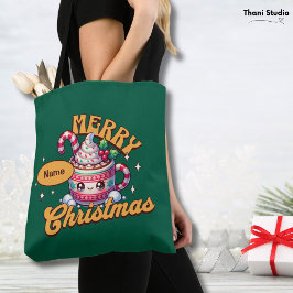 Bolsa Tote Feliz Natal Família de Mug de Chocolate Quente Bon