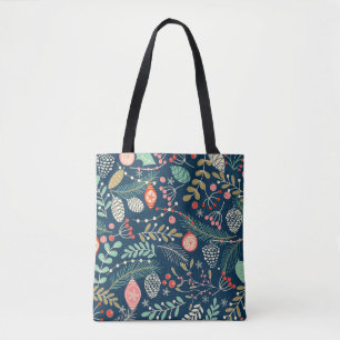 Bolsa Tote Feliz Natal, Feliz ano novo padrão sem falhas w
