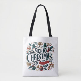 Bolsa Tote Feliz Natal Festivo e Cordial