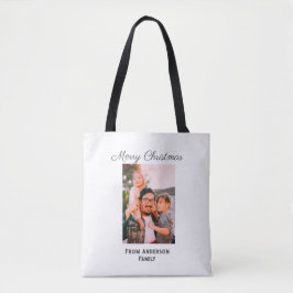 Bolsa Tote Feliz Natal foto do amor moderno família simples m