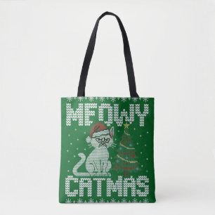 Bolsa Tote Feliz Natal Gatinho Seu Animal Imundo