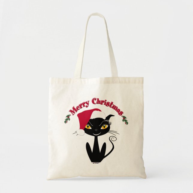 Bolsa Tote Feliz Natal Gato (Frente)