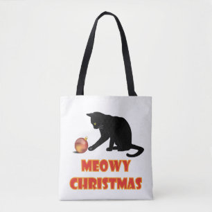 Bolsa Tote Feliz Natal Gato Engraçado