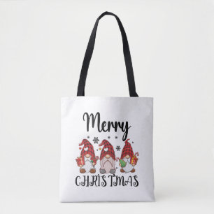 Bolsa Tote Feliz Natal Gnomies Gnomos de Natal 
