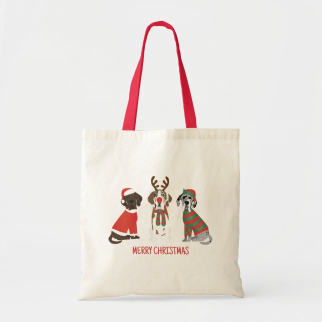 Bolsa Tote Feliz Natal - Grande Dane Dogs (Frente)