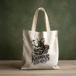 Bolsa Tote Feliz Natal Krampus Passeios de Trenó Krampus