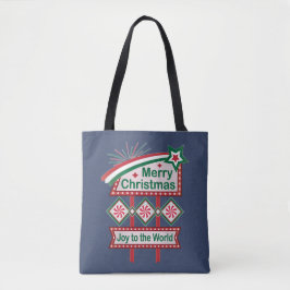 Bolsa Tote Feliz Natal - Marquee Retro - Alegria ao Mundo