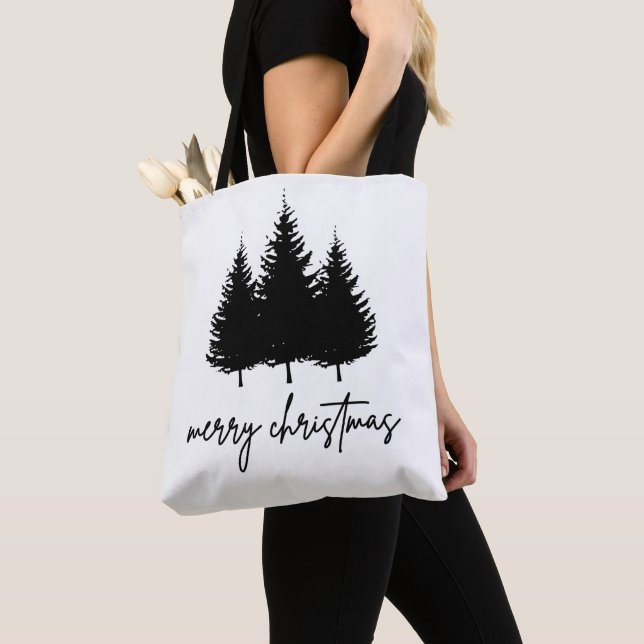 Bolsa Tote Feliz Natal minimalista Férias (Close Up)