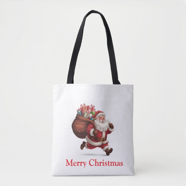 Bolsa Tote Feliz Natal Papai Noel (Frente)