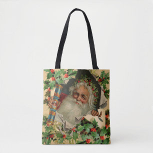 Bolsa Tote Feliz Natal Papai Noel Holly
