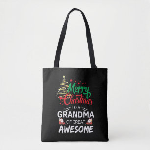 Bolsa Tote Feliz Natal para a vovó Excelente Incrível