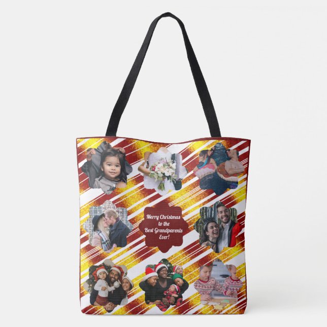Bolsa Tote Feliz Natal para os Melhores Avós 16 Fotos (Verso)