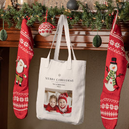 Bolsa Tote "Feliz Natal personalizado com foto e nome