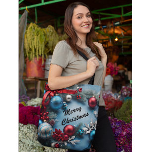 Bolsa Tote Feliz Natal Personalizar Texto Personalizar Saco d