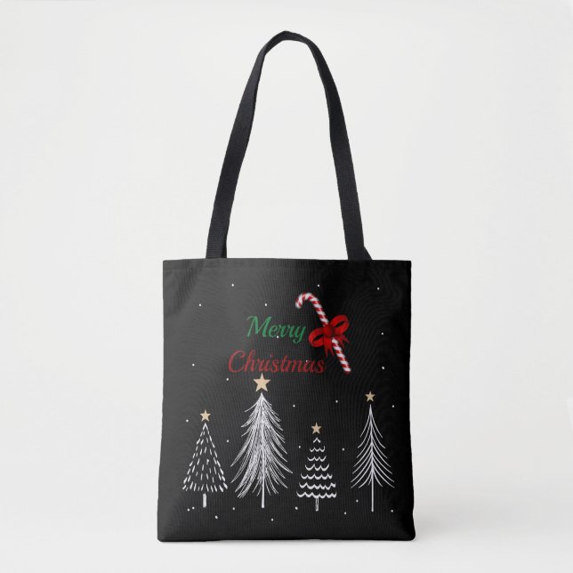 Bolsa Tote Feliz Natal Pinheiros (Frente)