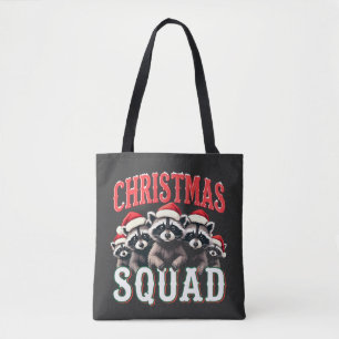 Bolsa Tote Feliz Natal Raccoon Santa Hat