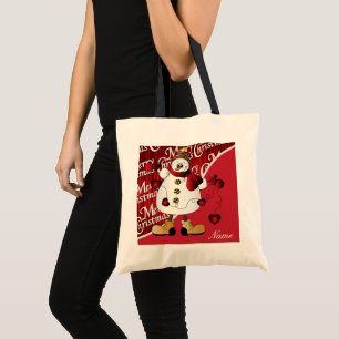 Bolsa Tote Feliz Natal Red Snowman