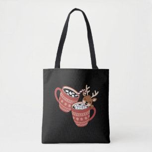 Bolsa Tote Feliz Natal Rena Famigerada Fofa do Natal Café