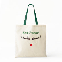 Feliz Natal Rudolph Tote Bag