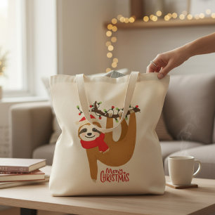 Bolsa Tote Feliz Natal Sloth Feriados