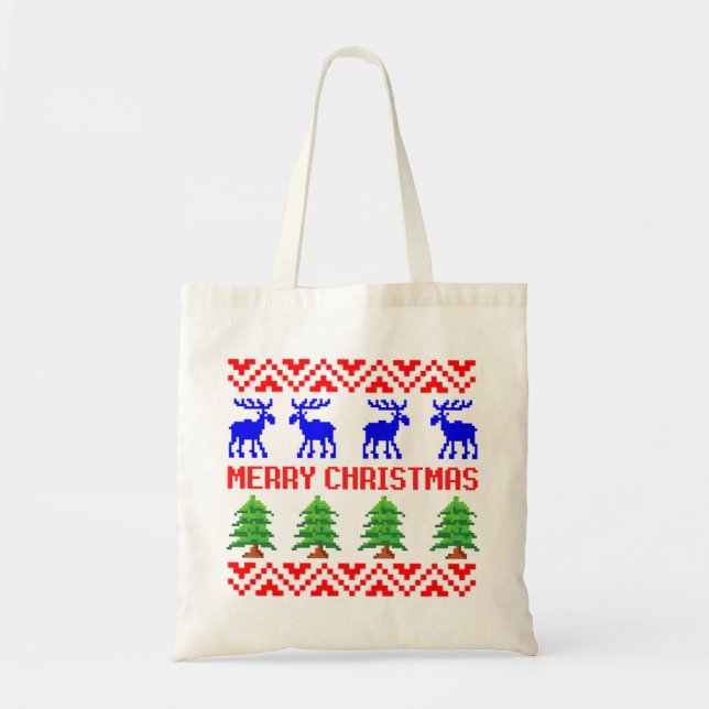 Bolsa Tote Feliz Natal Ugly Sweater (Frente)