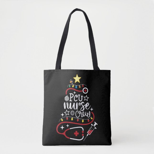 Bolsa Tote Feliz Natal Unidade de Cuidados Progressivos Enfer (Frente)